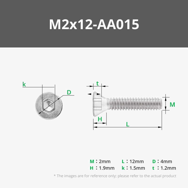 M2 Stainless Steel Flat Head Cap Machine Screws (FHCS)