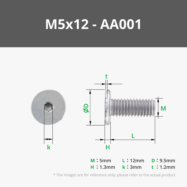 M5 Socket Head Cap Machine Screws (SHCS)