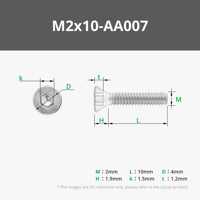 M2 Stainless Steel Flat Head Cap Machine Screws (FHCS)
